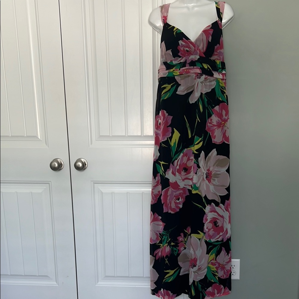 ANN TAYLOR FLORAL CHIFFON MAXI DRESS